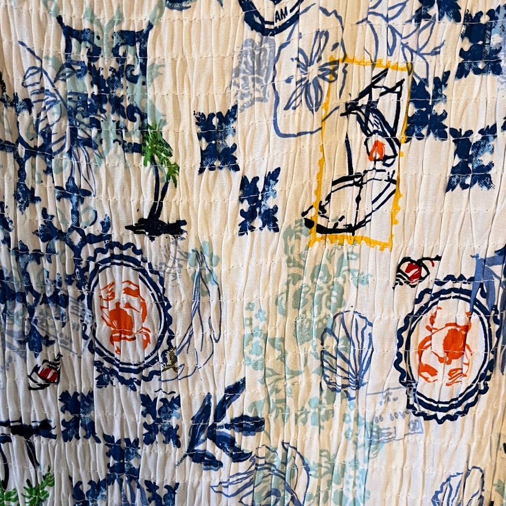 Croft & Barrow sleeveless maxi dress with beach theme print. - Picture 5 of 6